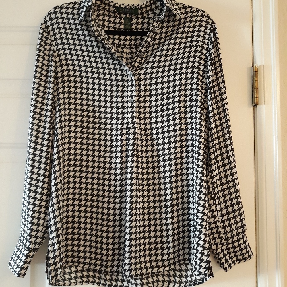 Ralph Lauren long sleeve satin shirt size M